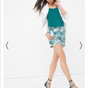 White House Black Market palm print shorts